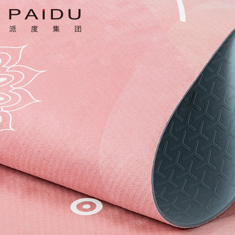 Paidu Manufacturer Quality Exquisite Cheap Suede Tpe Folding Yoga Mat