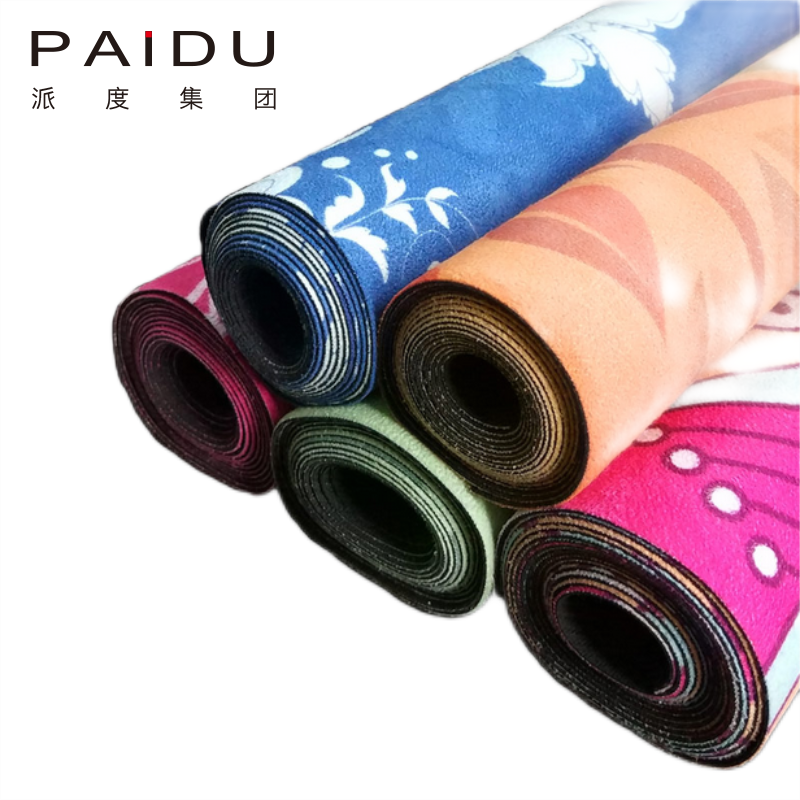 Colorful Suede Rubber Printing Yoga Mat Supplier Wholesale Paidu Manufacturer