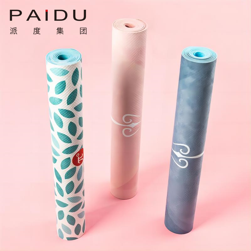 Paidu Manufacturer Quality Exquisite Cheap Suede Tpe Folding Yoga Mat