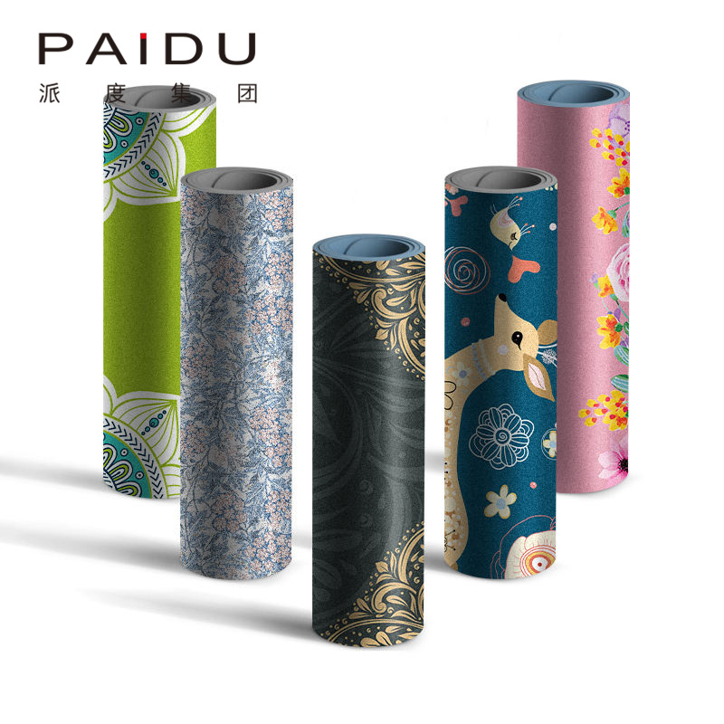 Paidu Manufacturer Customized Colorful Exquisite Suede Tpe Printing Yoga Mat Manufacturer