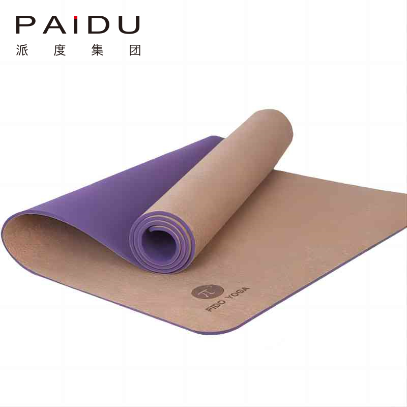 Paidu Manufacturer 183*68Cm Customized Wholesale Cork Tpe Yoga Mat Manufacturer