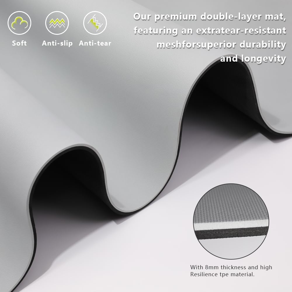 Large Yoga Mat - 80CM Wide Yoga Matt Non-Slip Thick 1/3 Inch Eco-Friendly Exercise Mat with Carrying Strap for Women Yoga, Pilates, Home Workouts (72x32