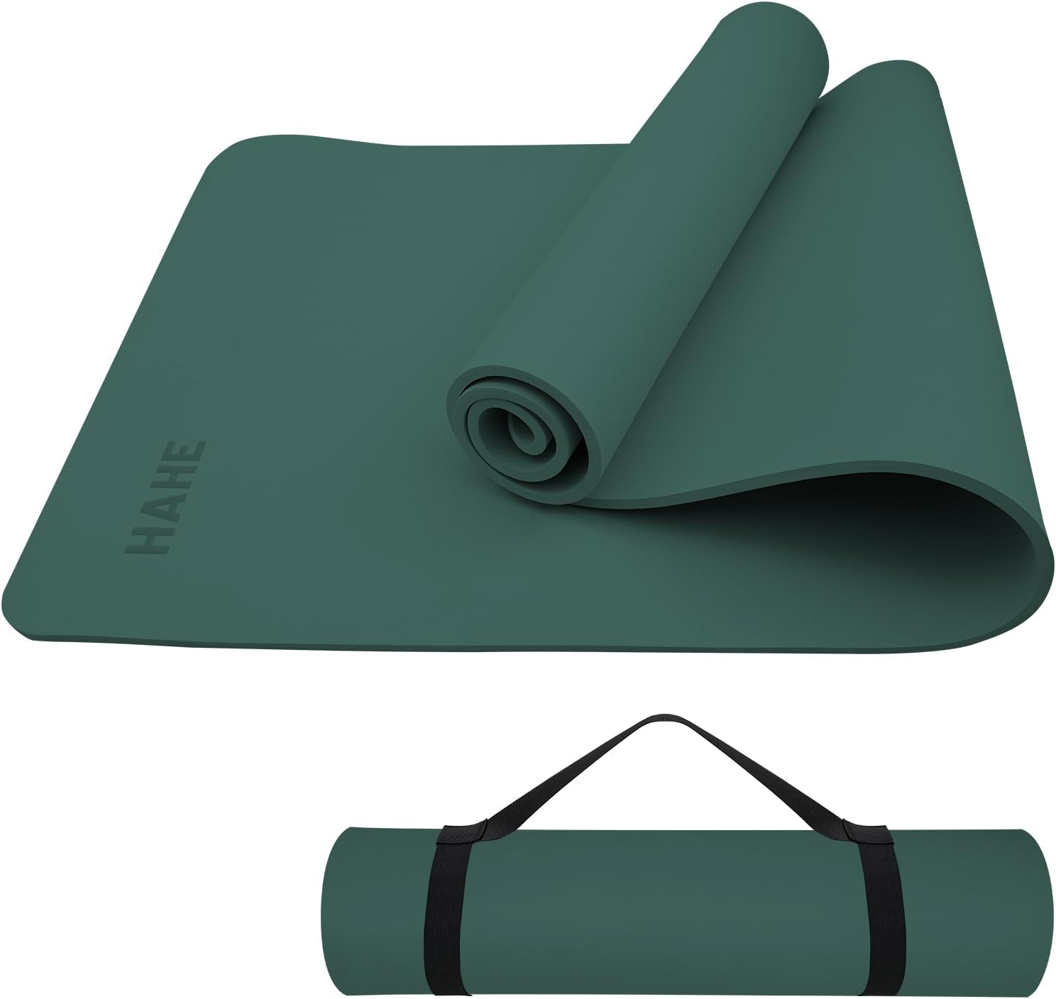 Non Slip Yoga Mat Thick (8MM,0.31"), POE Material High Rebound,Durable & Sweat Absorbent, for All Yoga Styles, Pilates & Home Floor Workouts with Carrying Strap