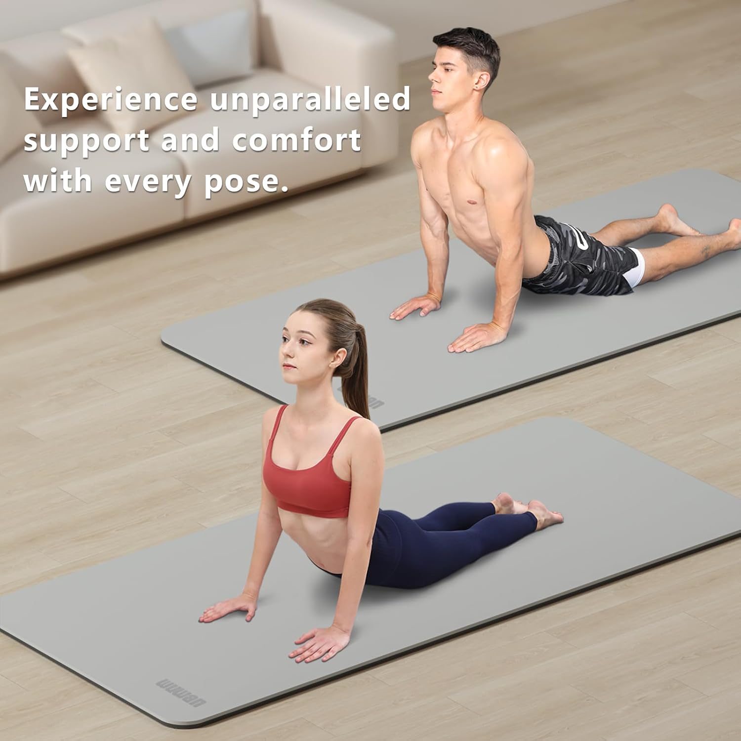 Large Yoga Mat - 80CM Wide Yoga Matt Non-Slip Thick 1/3 Inch Eco-Friendly Exercise Mat with Carrying Strap for Women Yoga, Pilates, Home Workouts (72x32