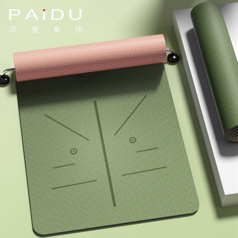 Paidu Manufacturer Quality Double Layer Good Price Tpe Double Color Yoga Mat Manufacturer