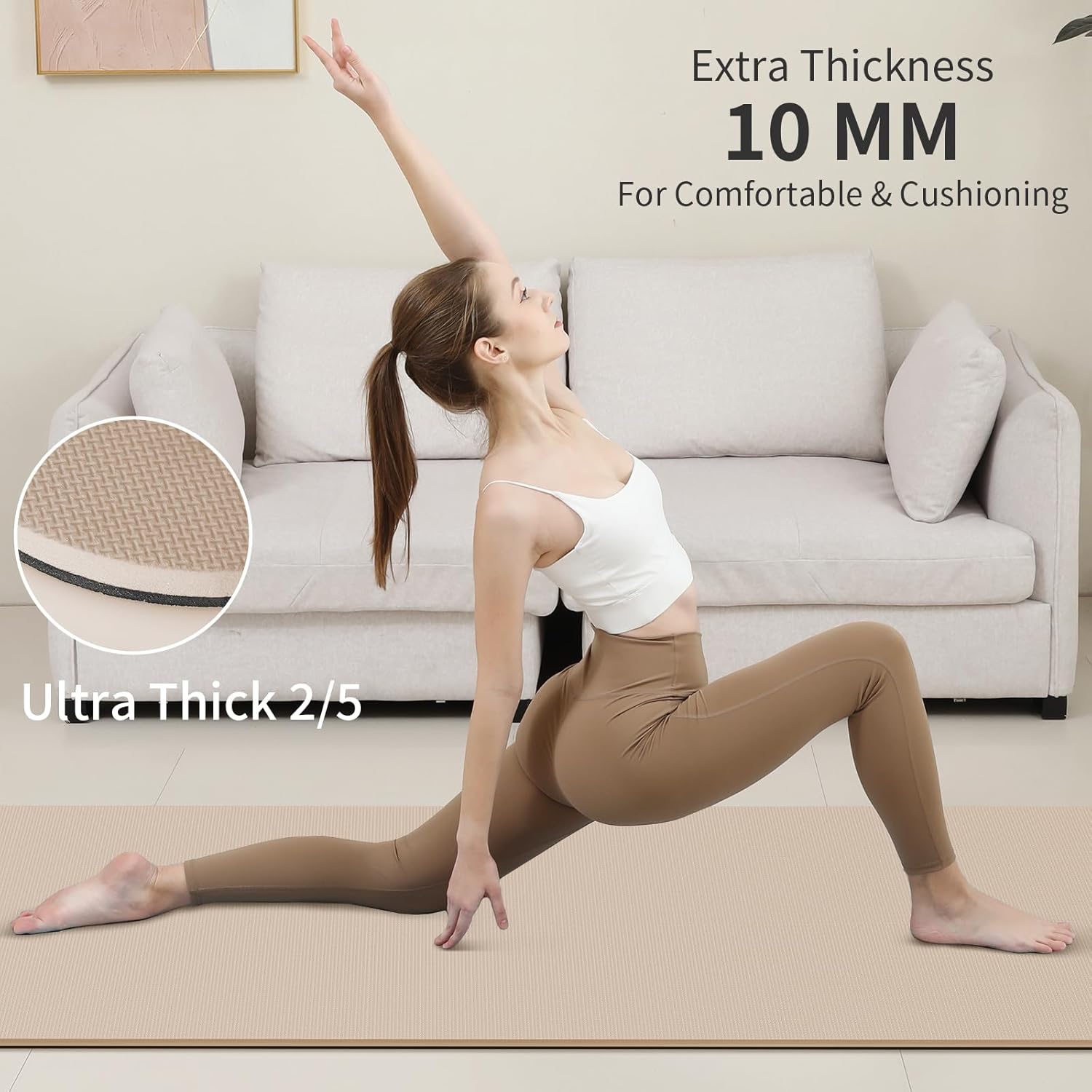 PIDO Yoga Mat Non Slip Anti-tear,extra thick High Resiliency Professional POE Yoga Mats for Women Men Kids,70