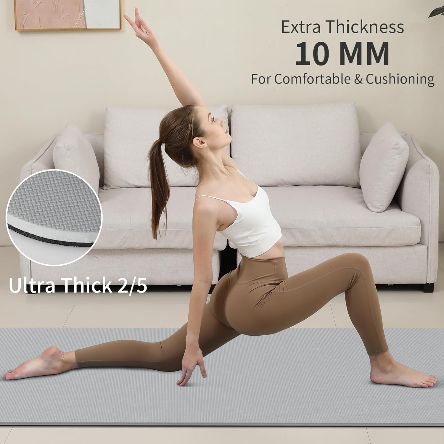 PIDO Yoga Mat Non Slip Anti-tear,extra thick High Resiliency Professional POE Yoga Mats for Women Men Kids,70