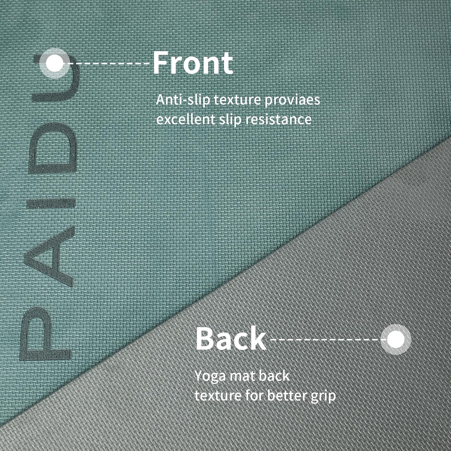 PIDO Yoga Mat Non Slip Deep green+Gray - Paidu Supplier