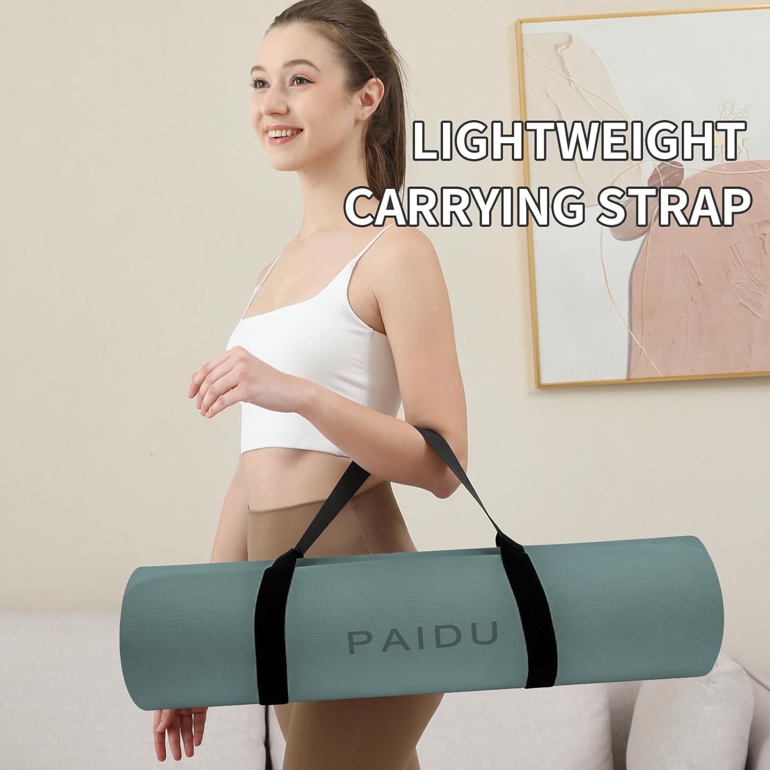 PIDO Yoga Mat Non Slip Deep green+Gray - Paidu Supplier
