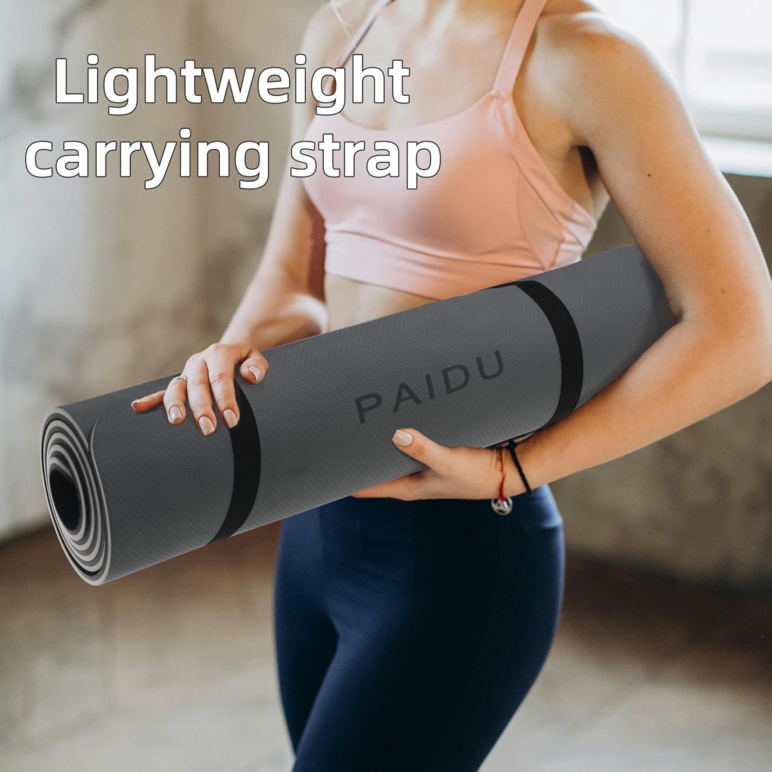 PIDO Yoga Mat Non Slip Yoga Mats for Women Men Kids Grey+Black - Paidu Supplier