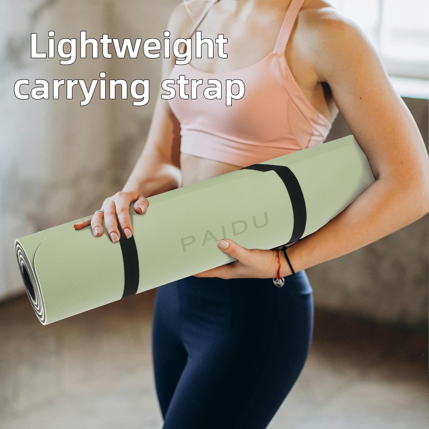 PIDO Yoga Mat Non Slip Yoga Mats for Women Men Kids Green+Black - Paidu Supplier