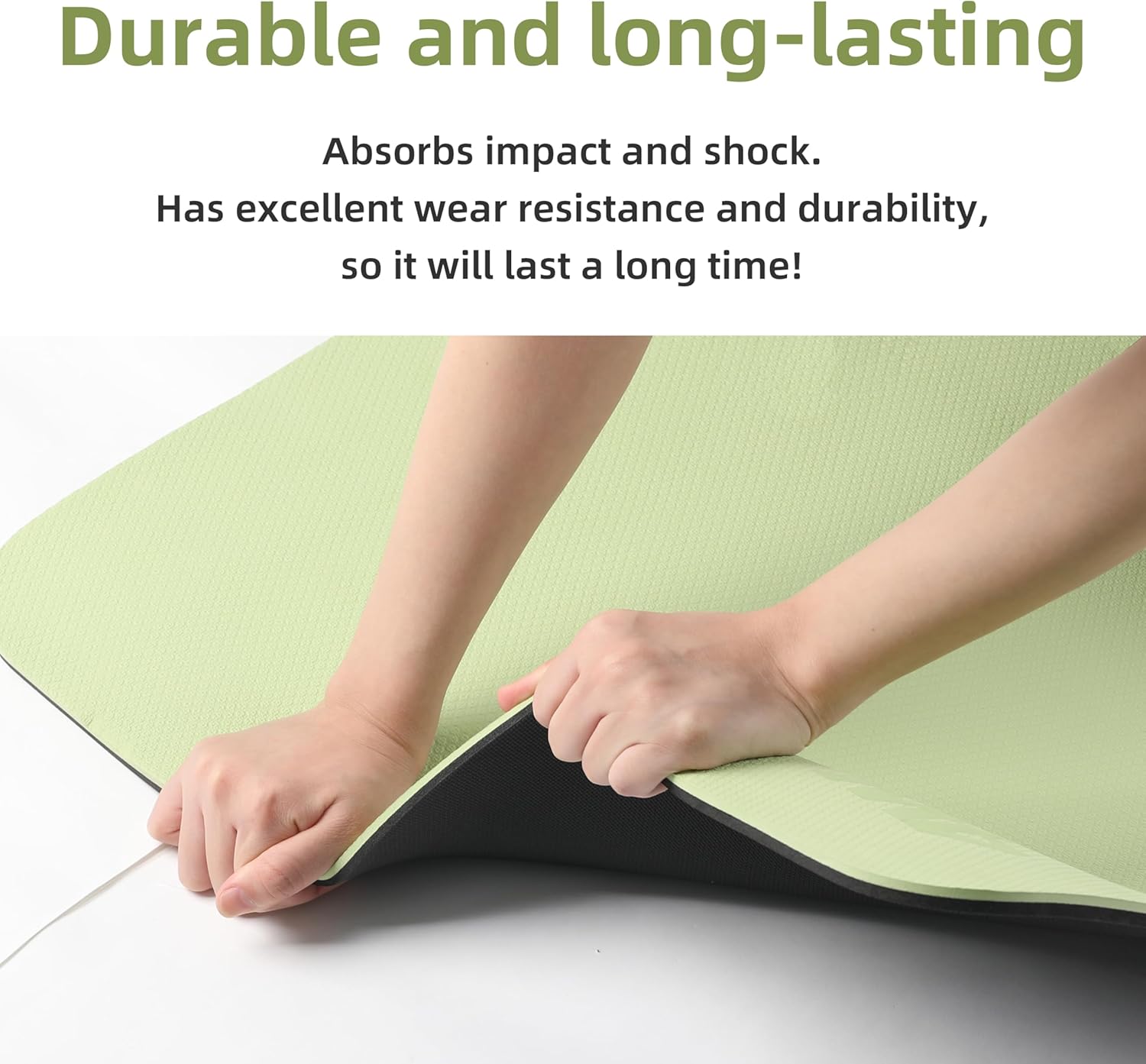 PIDO Yoga Mat Non Slip Yoga Mats for Women Men Kids Green+Black - Paidu Supplier