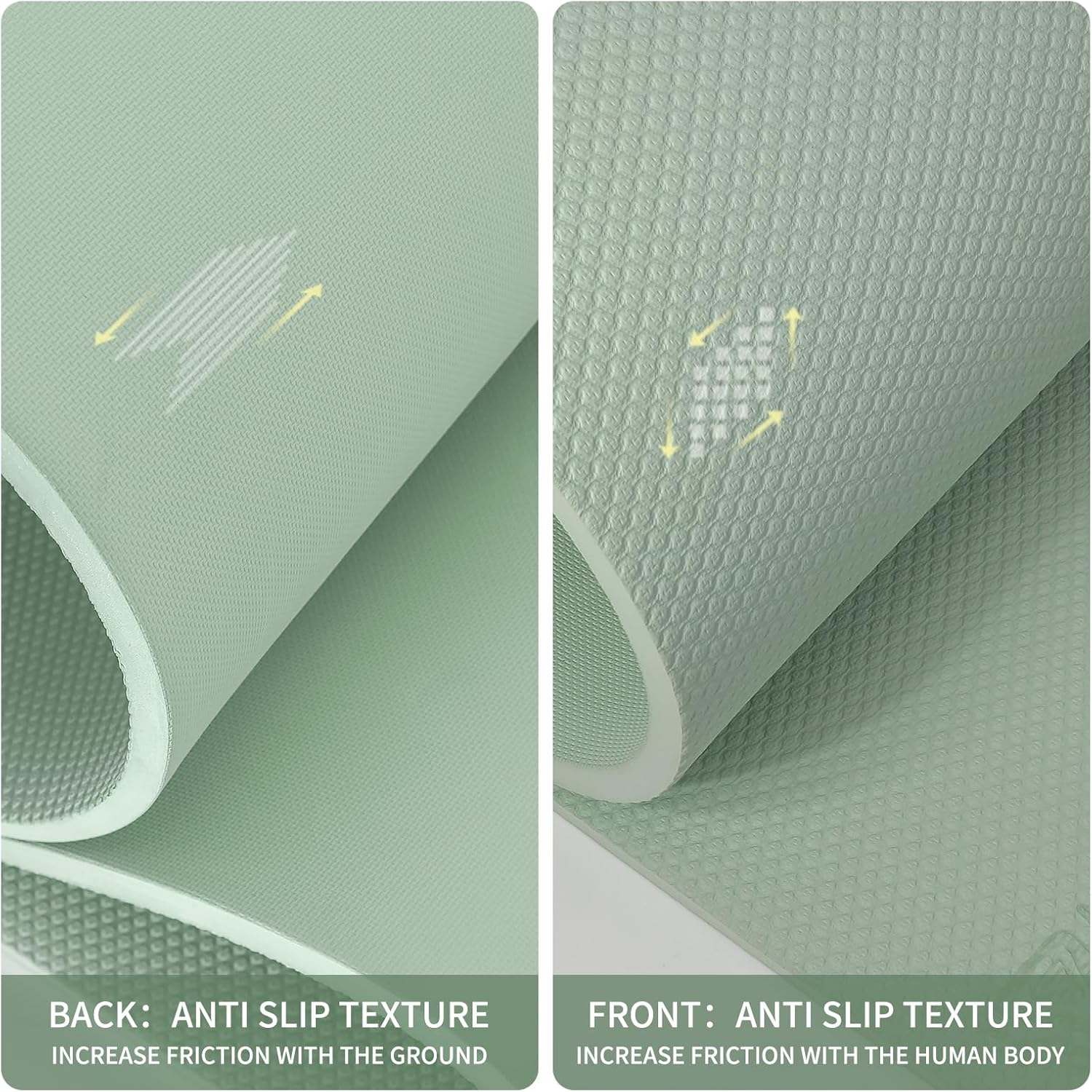 PIDO large yoga mat extra wide and thick mat widened and thickened sports fitness mattress grip rope skipping mat Green