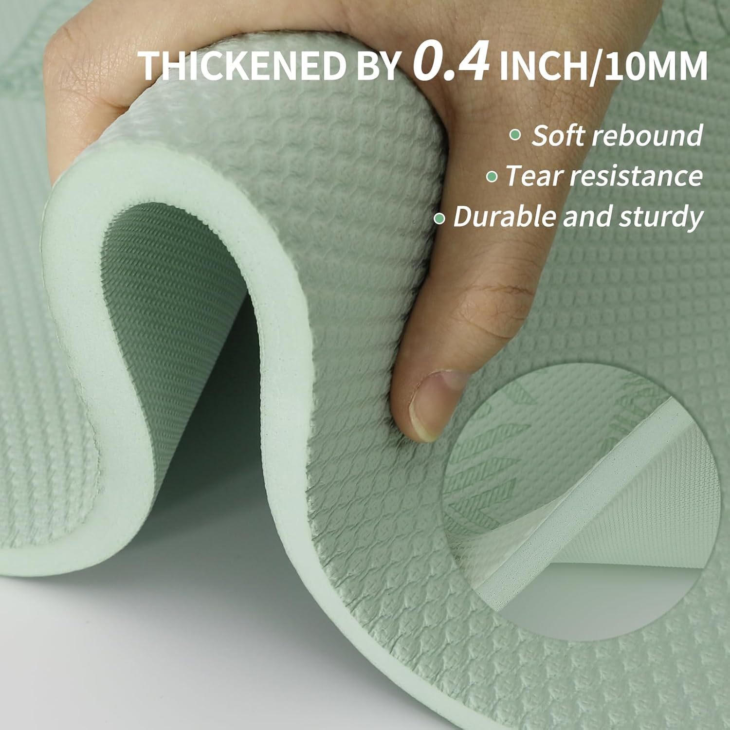 PIDO large yoga mat extra wide and thick mat widened and thickened sports fitness mattress grip rope skipping mat Green