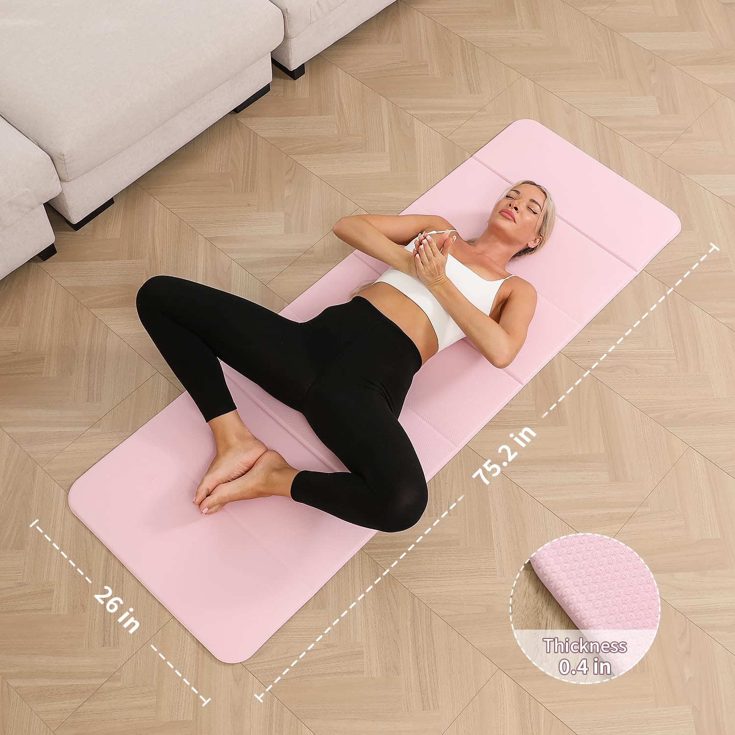 PIDO Foldable Yoga mat -10mm thick, POE material, portable multi