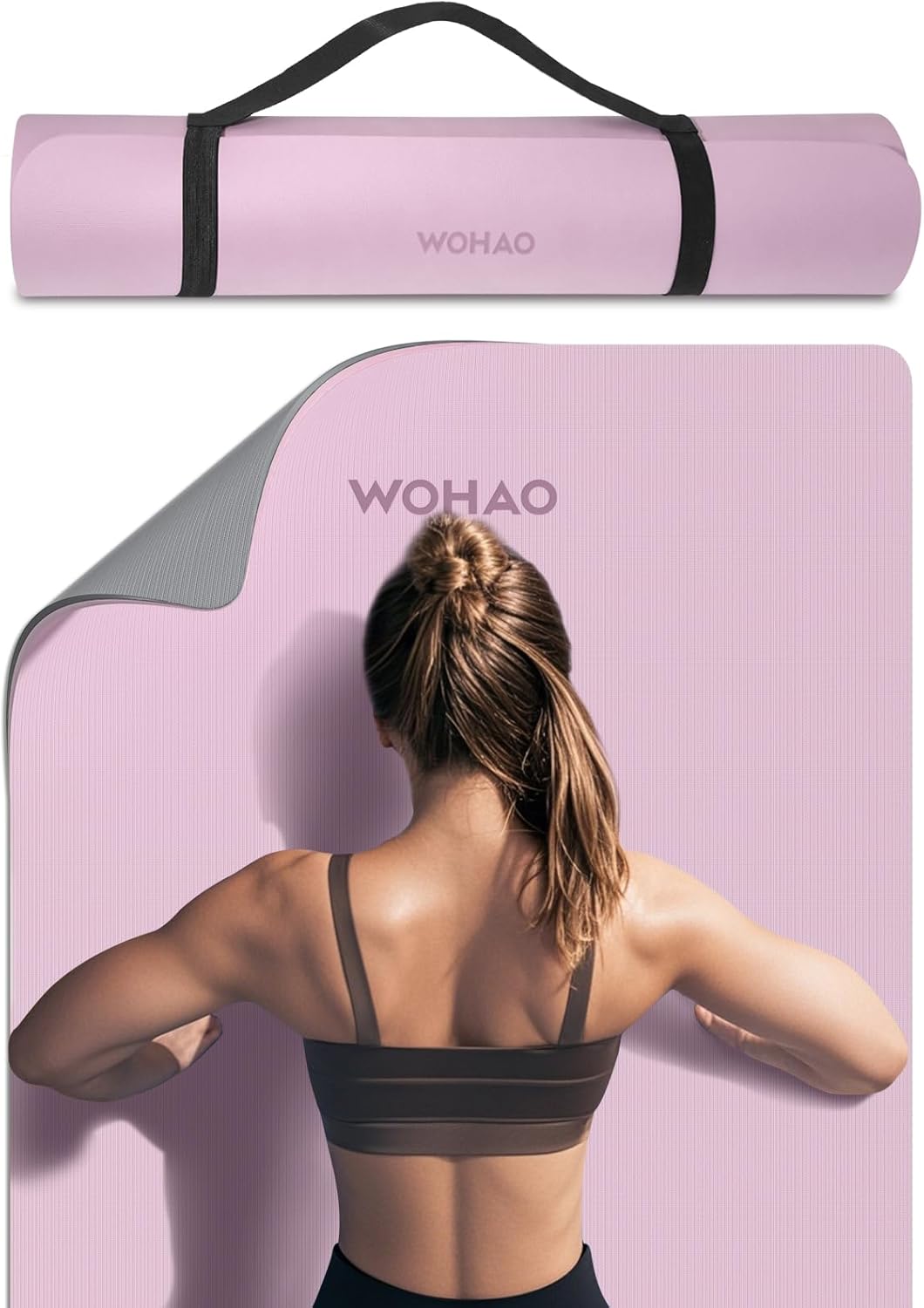 PIDO extra thick 8mm 6mm yoga mat double-sided non-slip exercise mat Taro Purple+Gray