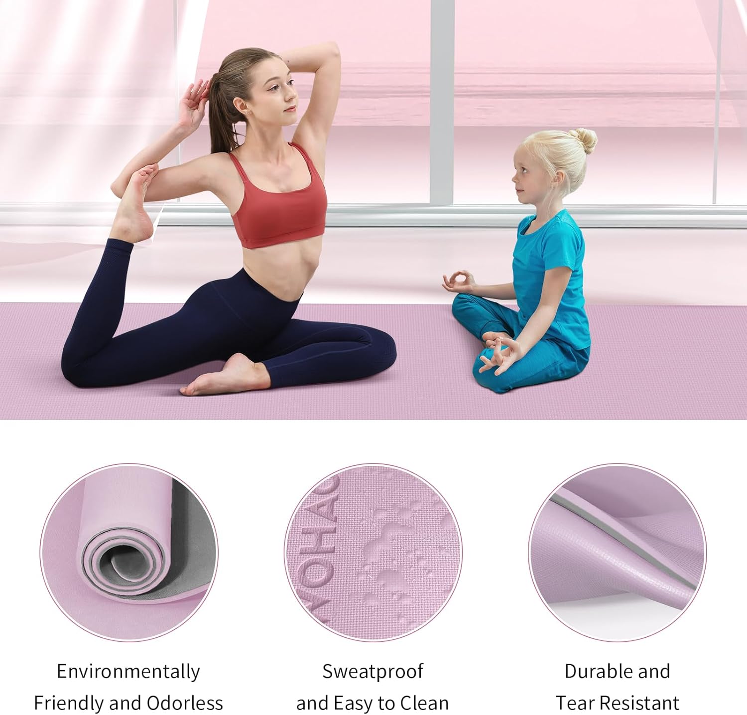 PIDO extra thick 8mm 6mm yoga mat double-sided non-slip exercise mat Taro Purple+Gray