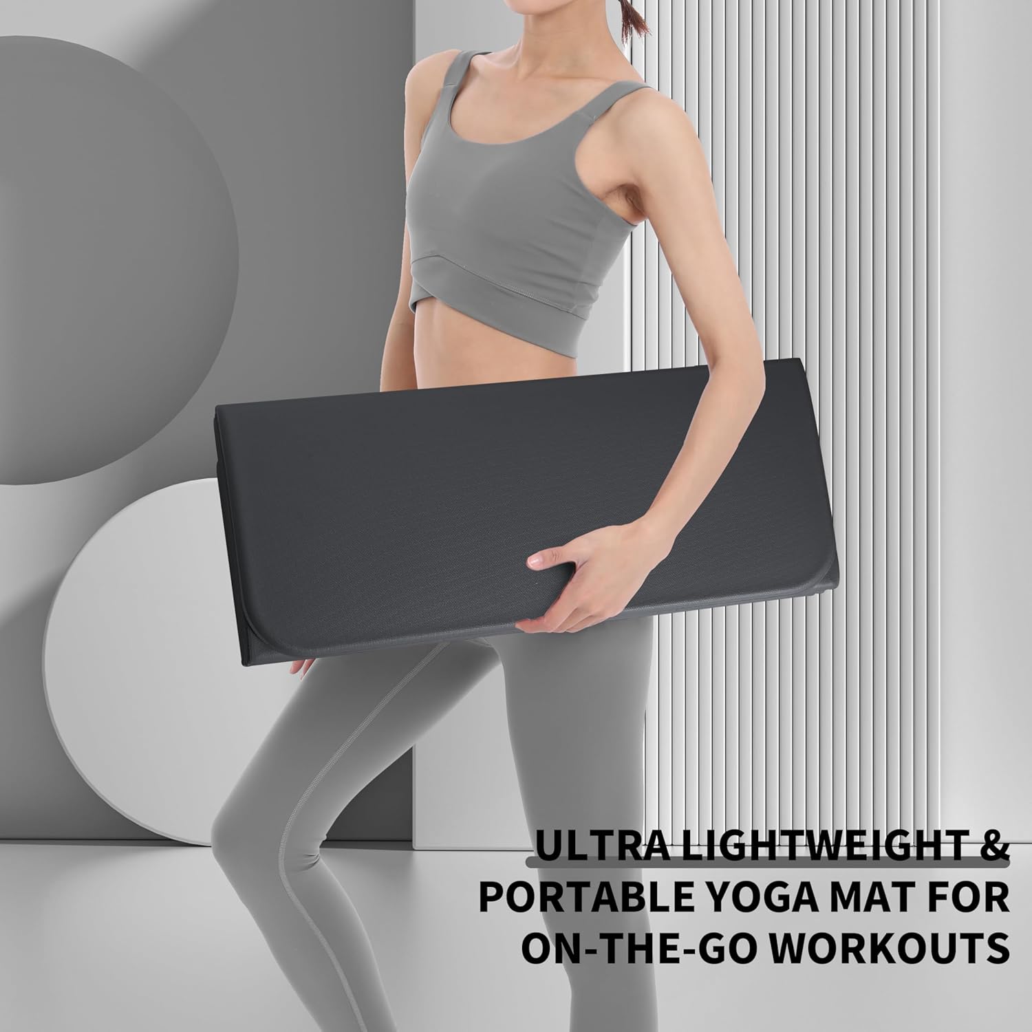 Folding Yoga Mat for Men, 1.0