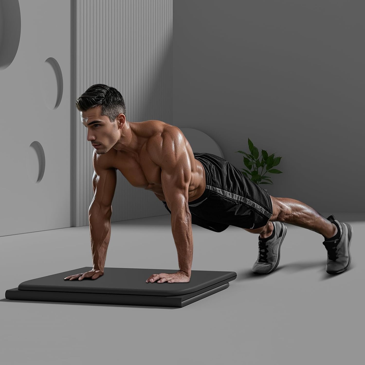 Folding Yoga Mat for Men, 1.0