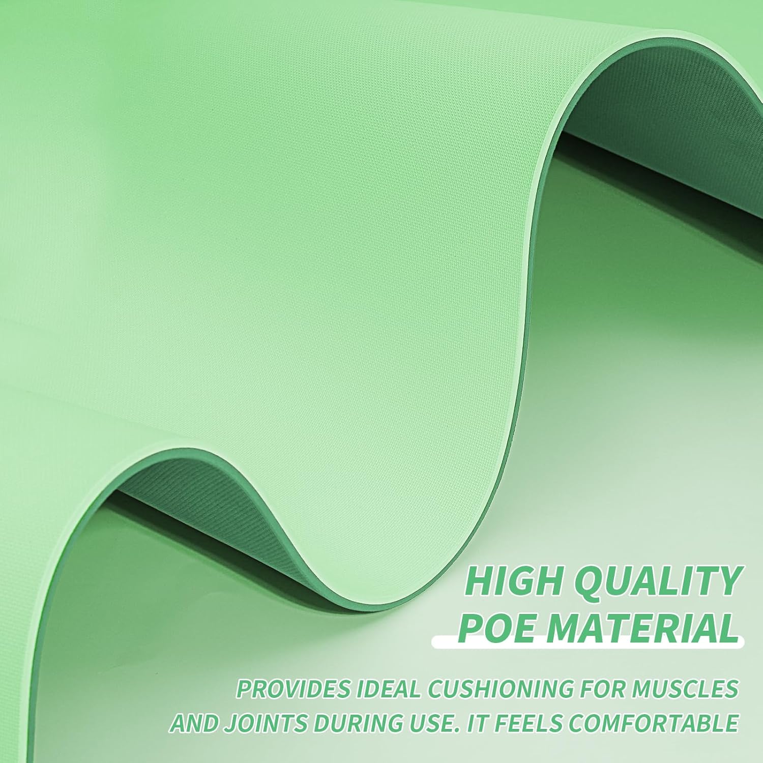 Yoga Mat with Strap,Non-Skid Workout Mat,8mm Thick Yoga Mat,POE Yoga Mats for Women Men Kids,Exercise Mat with Easy-Cinch,72