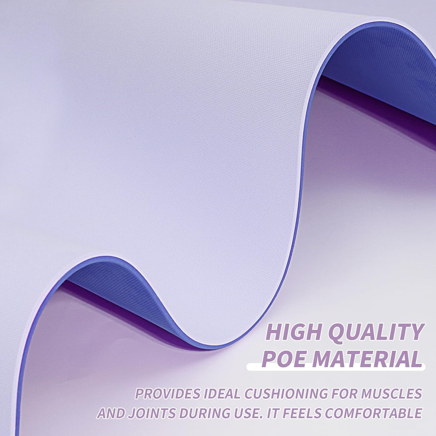 Yoga Mat with Strap,Non-Skid Workout Mat,8mm Thick Yoga Mat,POE Yoga Mats for Women Men Kids,Exercise Mat with Easy-Cinch,72