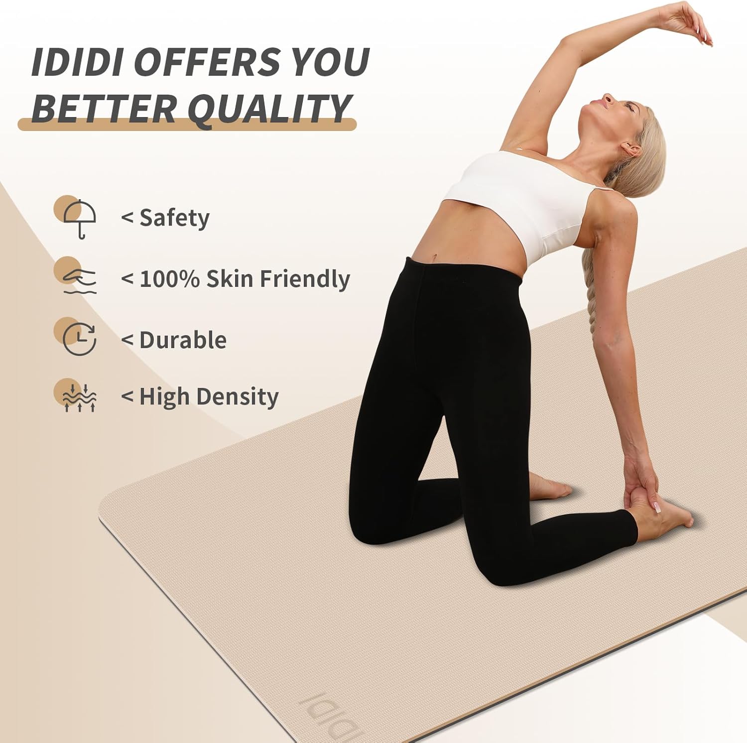 Yoga Mat with Strap,Non-Skid Workout Mat,8mm Thick Yoga Mat,POE Yoga Mats for Women Men Kids,Exercise Mat with Easy-Cinch,72