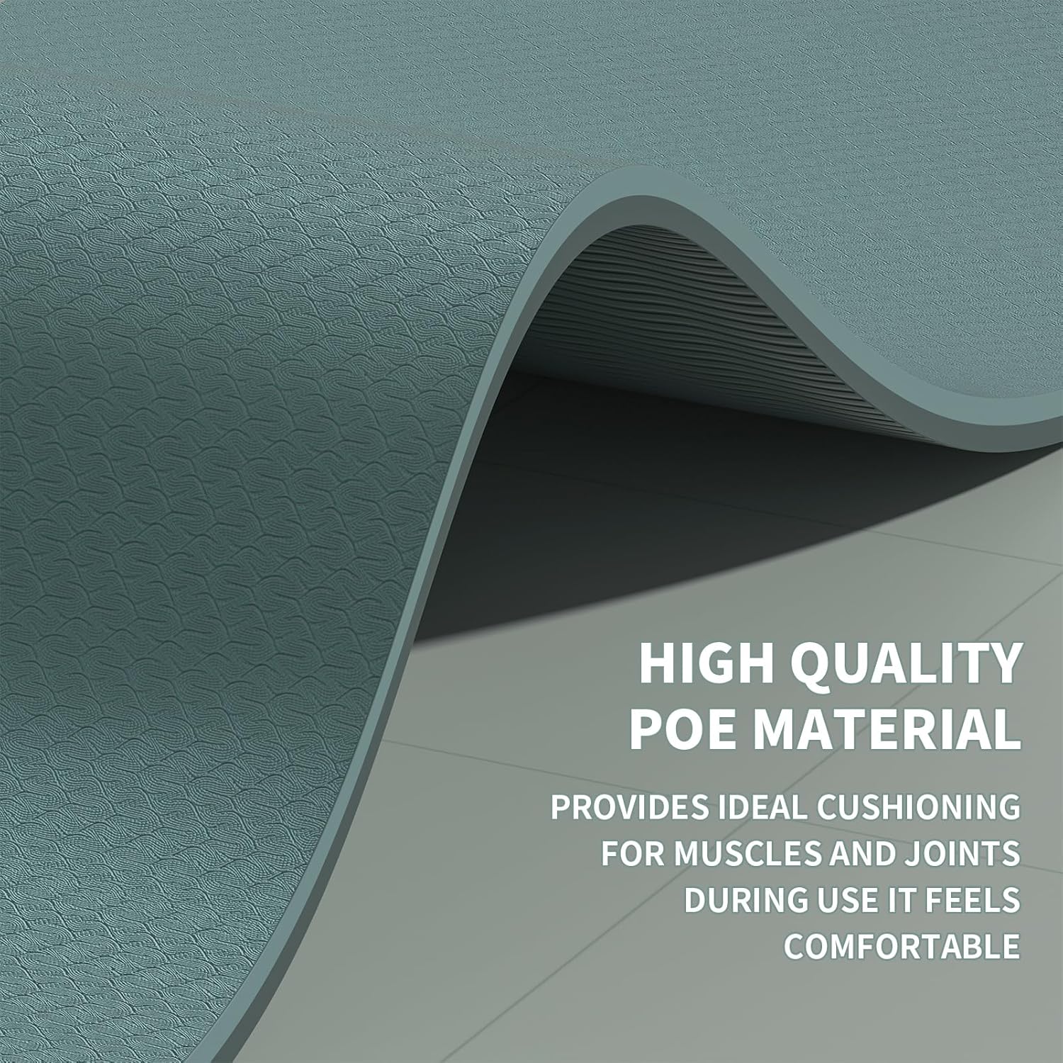 Yoga Mat with Strap,Non-Skid Workout Mat,8mm Thick Yoga Mat,POE Yoga Mats for Women Men Kids,Exercise Mat with Easy-Cinch,72