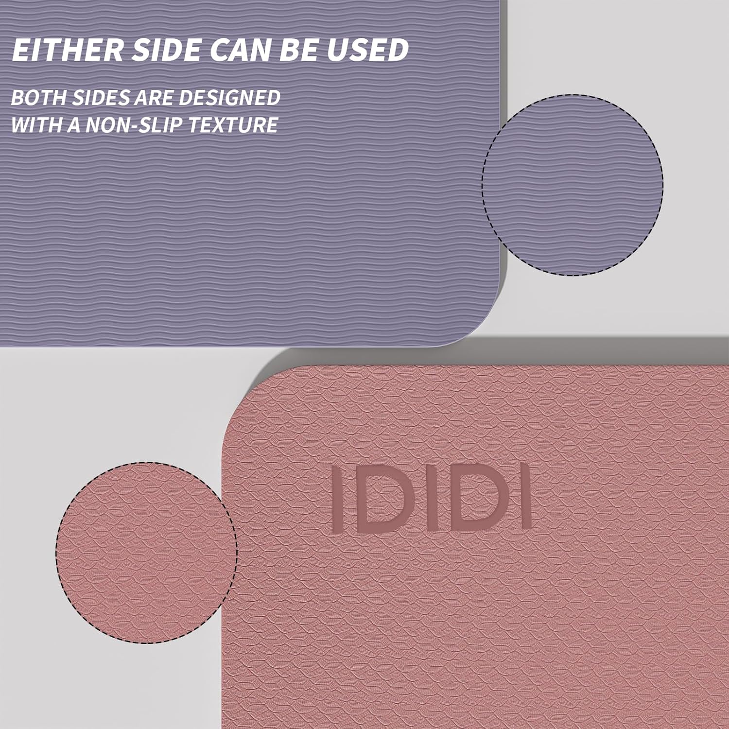 Yoga Mat with Strap,Non-Skid Workout Mat,8mm Thick Yoga Mat,POE Yoga Mats for Women Men Kids,Exercise Mat with Easy-Cinch,72