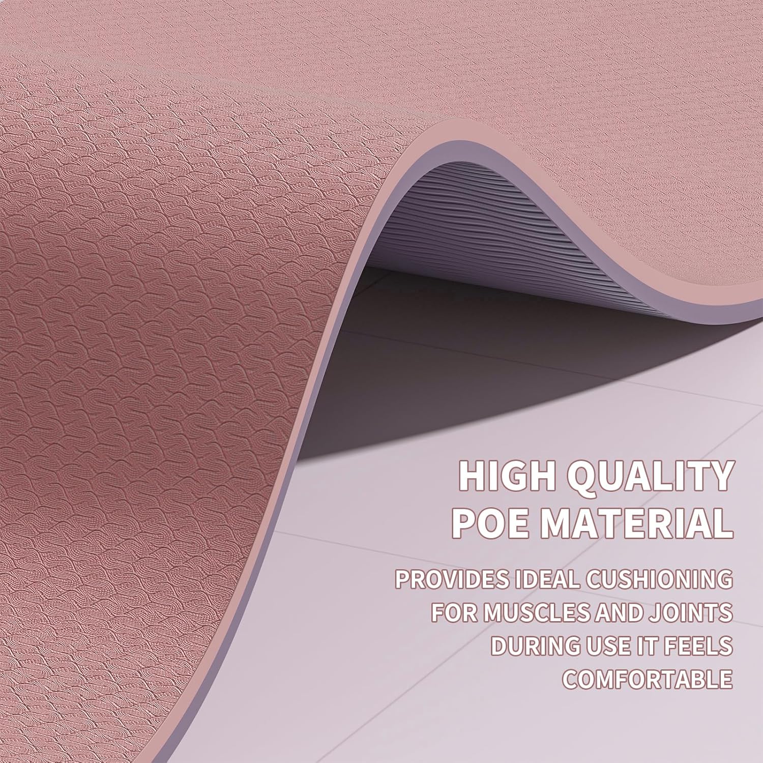 Yoga Mat with Strap,Non-Skid Workout Mat,8mm Thick Yoga Mat,POE Yoga Mats for Women Men Kids,Exercise Mat with Easy-Cinch,72