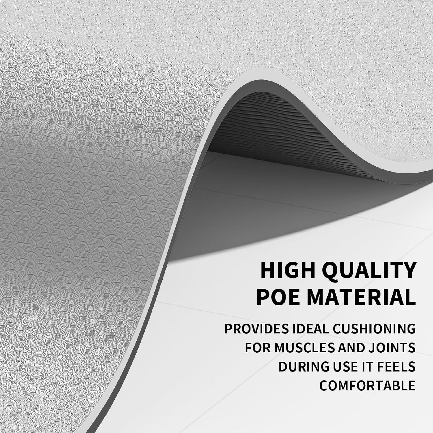 Yoga Mat with Strap,Non-Skid Workout Mat,8mm Thick Yoga Mat,POE Yoga Mats for Women Men Kids,Exercise Mat with Easy-Cinch,72