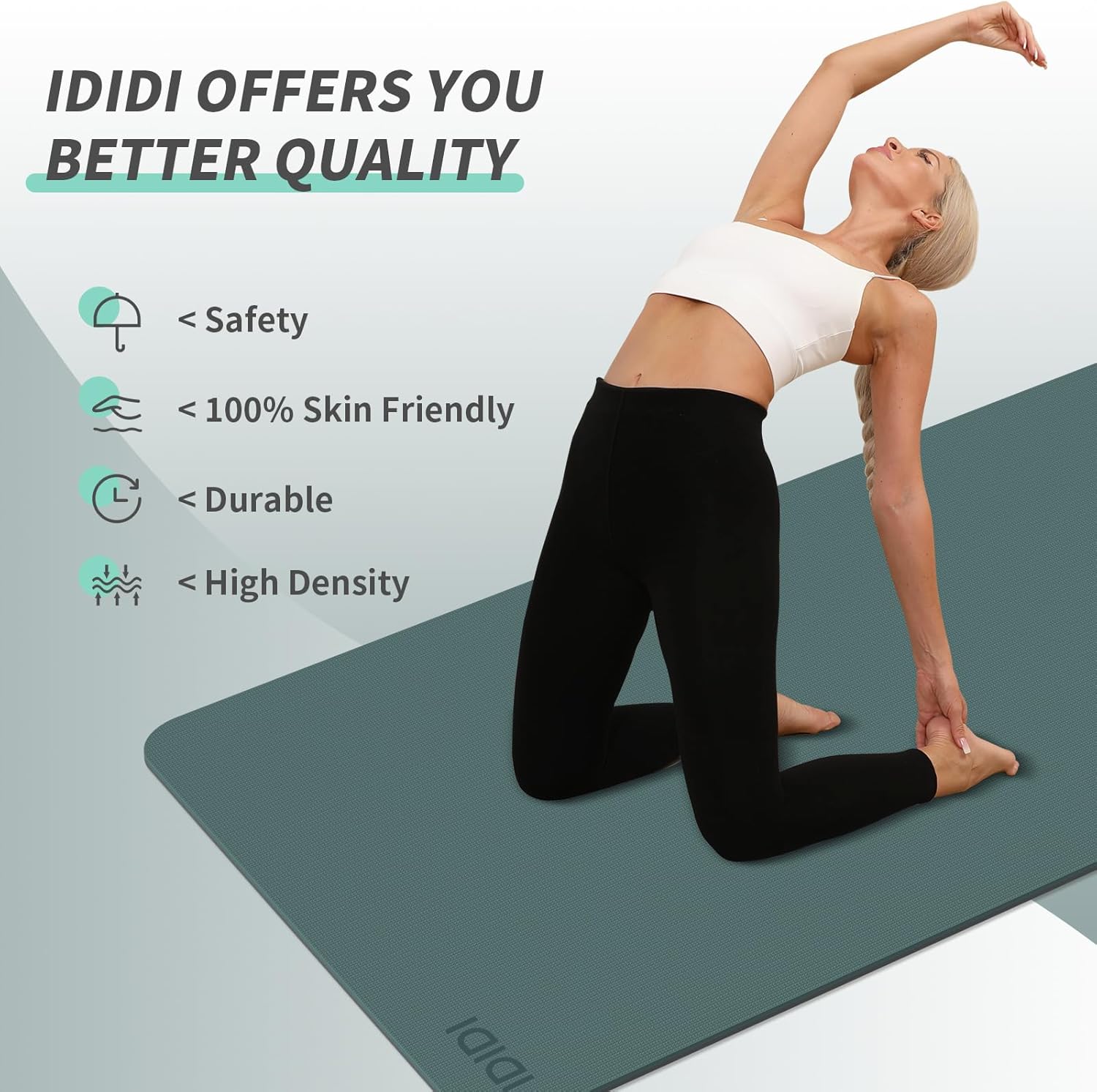 Yoga Mat with Strap,Non-Skid Workout Mat,8mm Thick Yoga Mat,POE Yoga Mats for Women Men Kids,Exercise Mat with Easy-Cinch,72