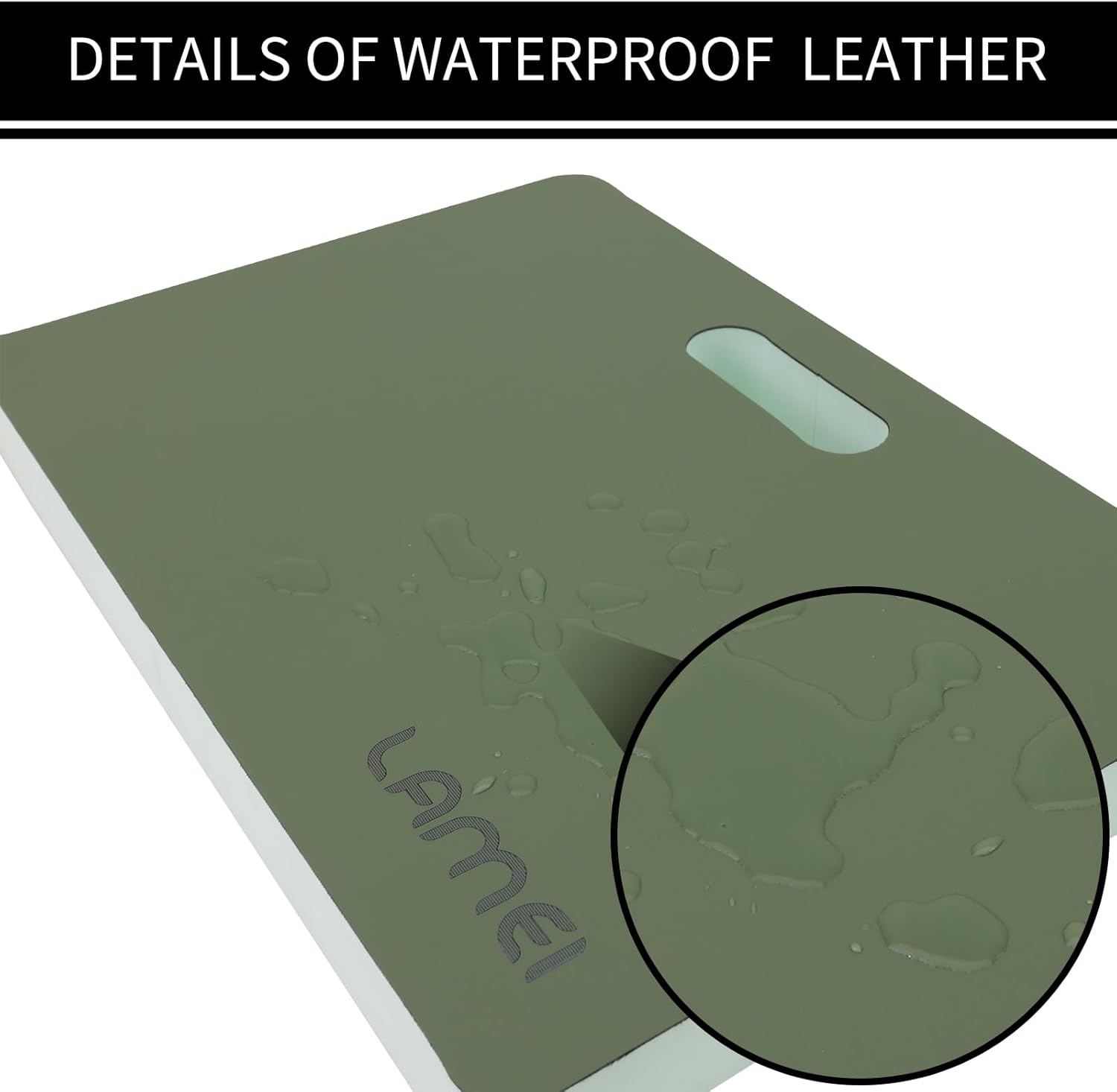 Extra Thick Garden Kneeling Pad 1.6inch, PU Leather Waterproof Surface, Non-Slip High Density POE, High Resilience, Lightweight, Easy Clean Knee Pad for Gardening, Yoga, Housework Green
