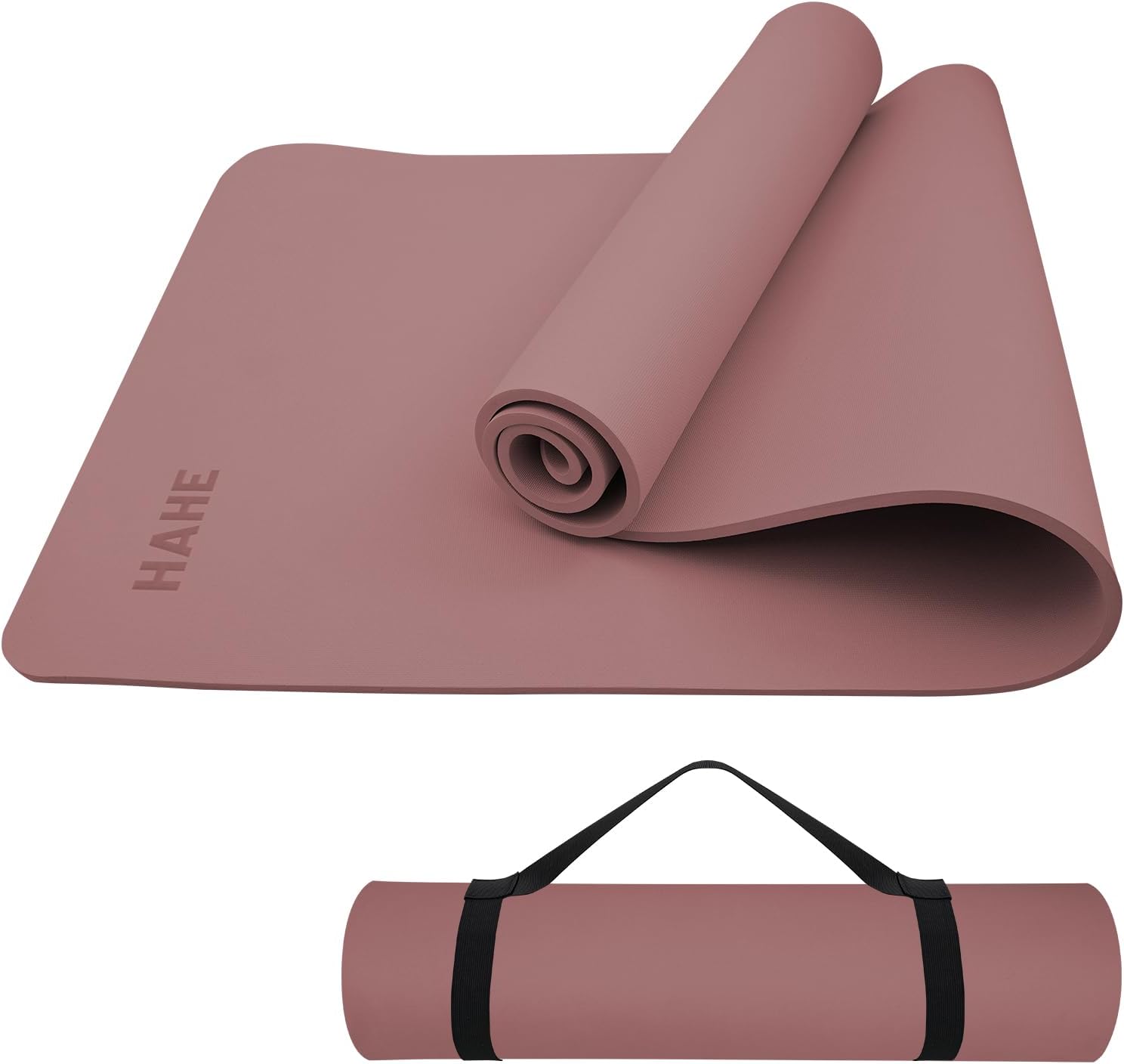 Non Slip Yoga Mat Thick (8MM,0.31"), POE Material High Rebound,Durable & Sweat Absorbent, for All Yoga Styles, Pilates & Home Floor Workouts with Carrying Strap