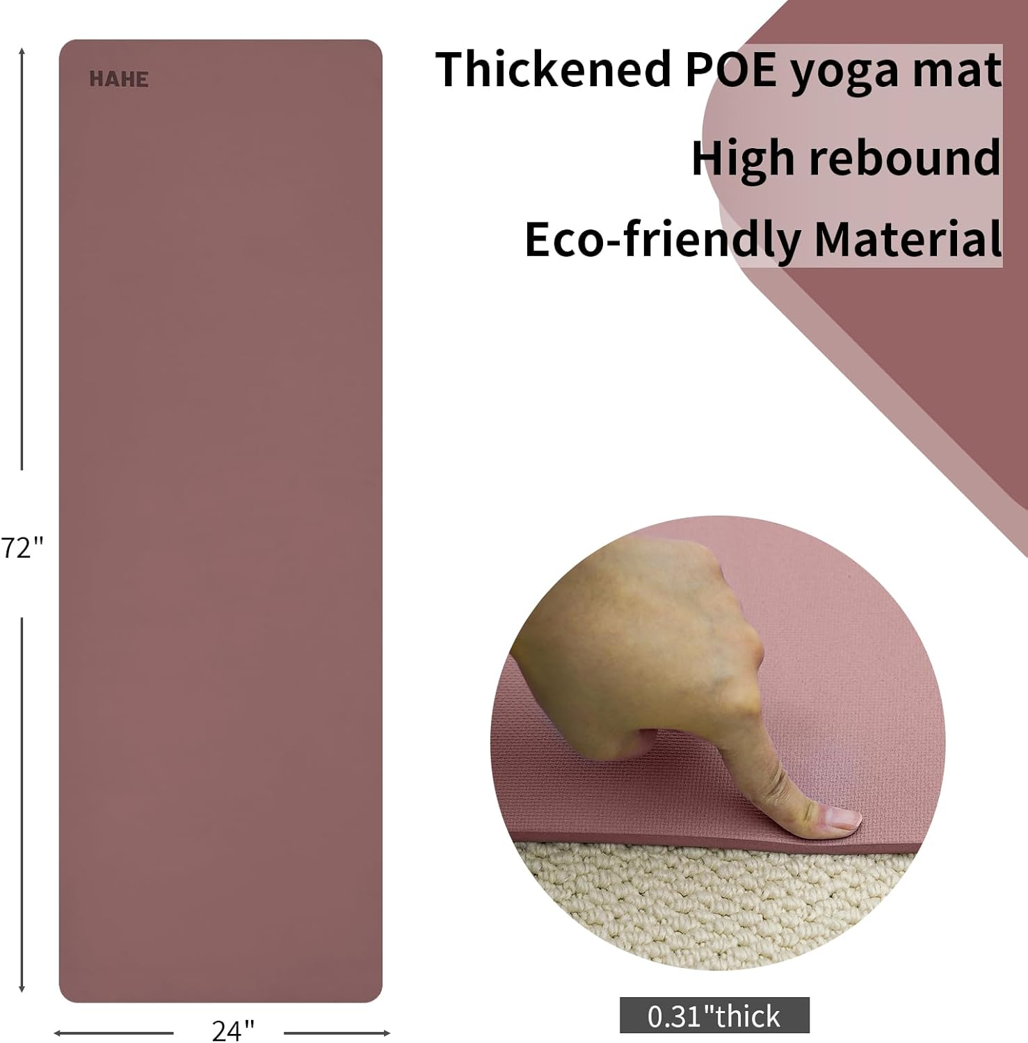 Non Slip Yoga Mat Thick (8MM,0.31