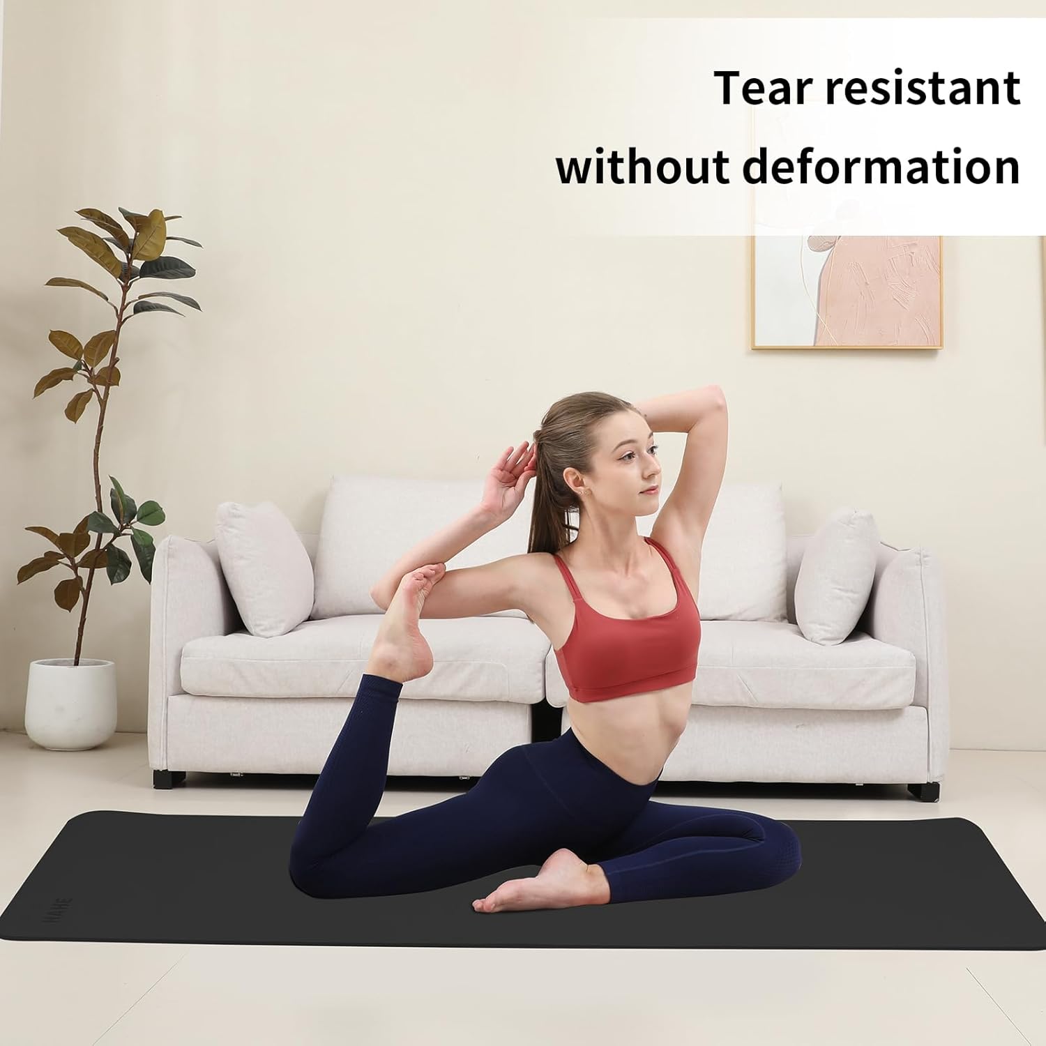 Non Slip Yoga Mat Thick POE Material High Rebound,Durable & Sweat Absorbent, for All Yoga Styles, Pilates & Home Floor Workouts with Carrying Strap