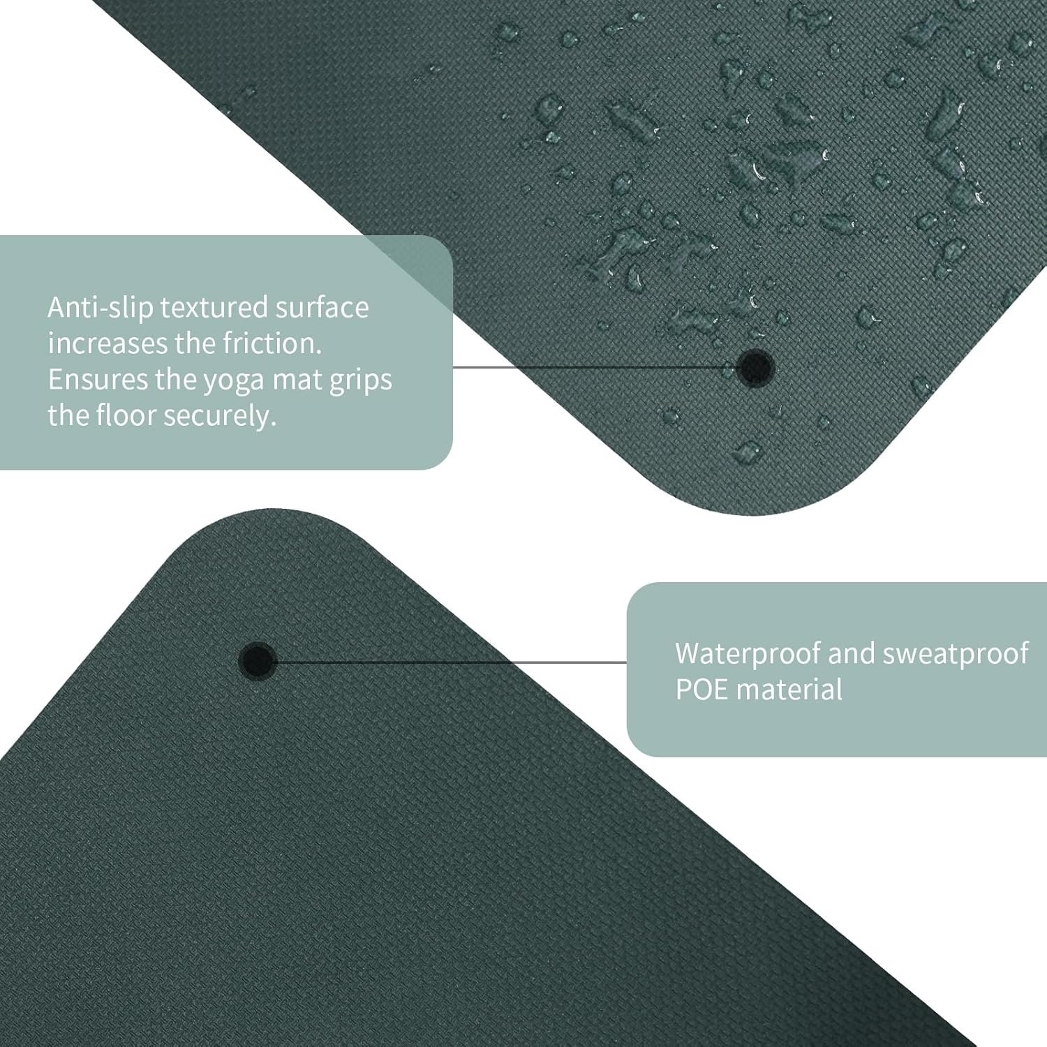 Extra Wide yoga mat 70cm Non Slip POE Exercise Mat Eco Friendly High Resiliency Fitness Mats With Strap for Women,gymnastics, Pilates, Home, Floor, Workout