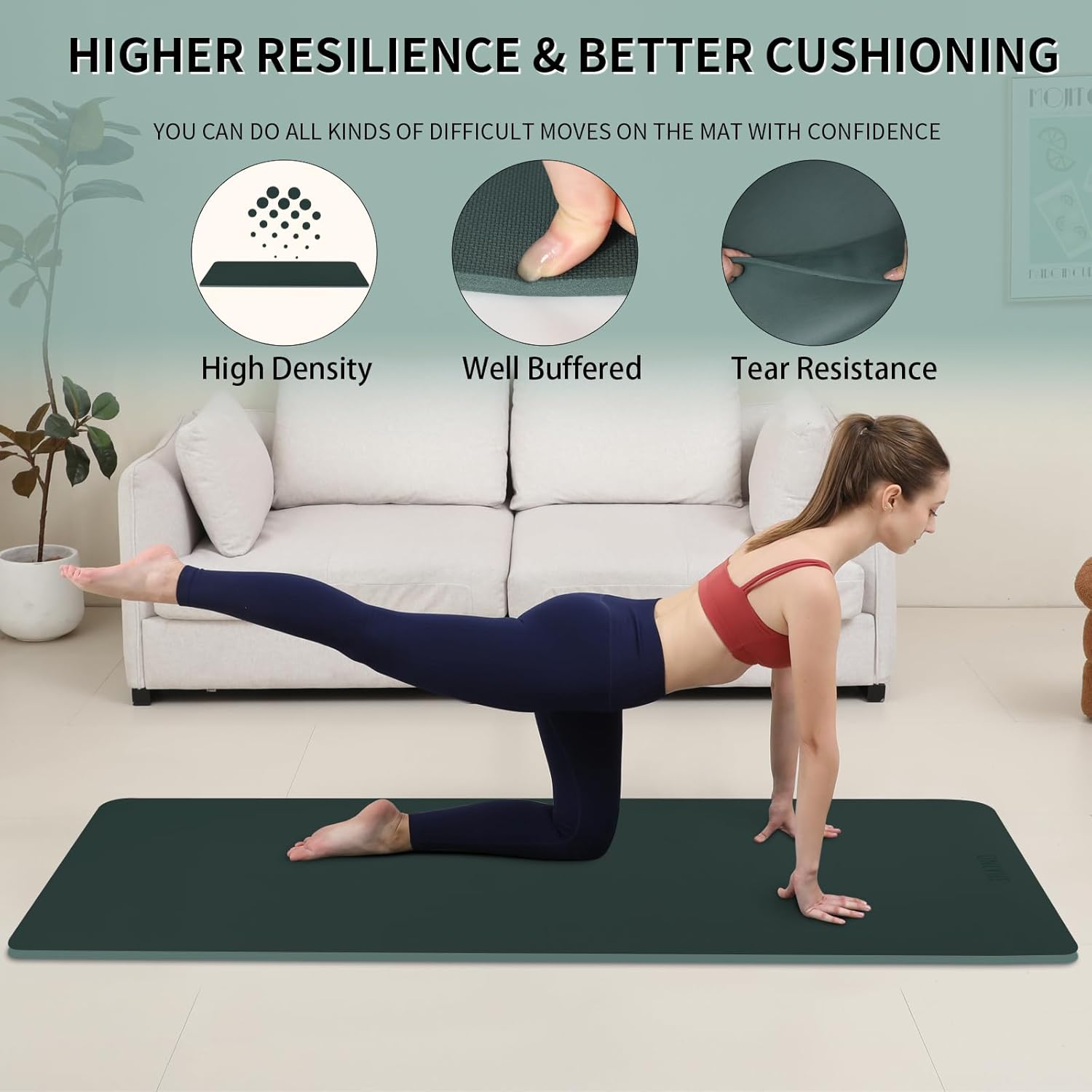 Extra Wide yoga mat 70cm Non Slip POE Exercise Mat Eco Friendly High Resiliency Fitness Mats With Strap for Women,gymnastics, Pilates, Home, Floor, Workout