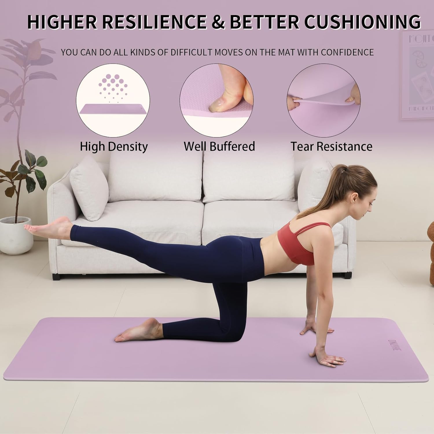 Extra Wide yoga mat 70cm Non Slip POE Exercise Mat