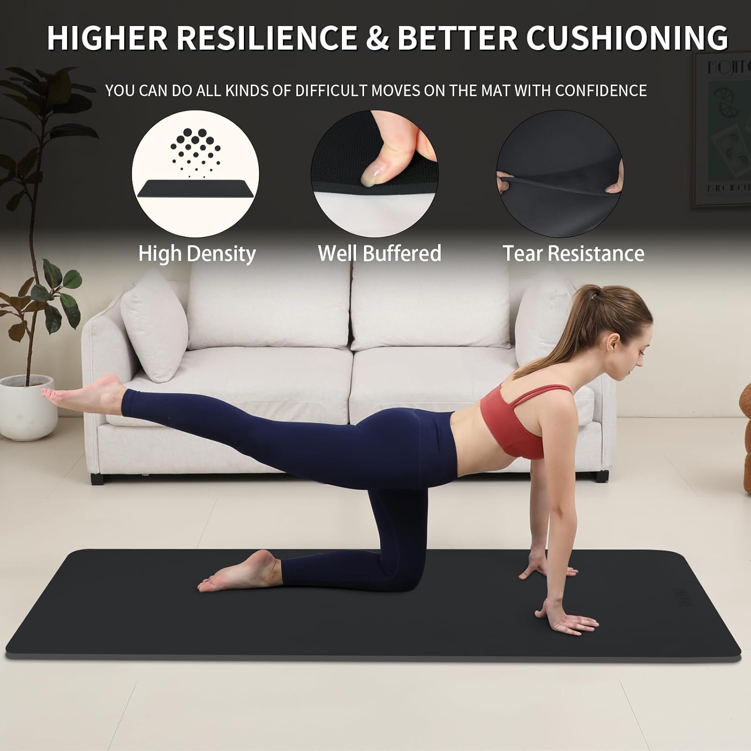 Extra Wide yoga mat 70cm Non Slip POE Exercise Mat Eco Friendly High Resiliency Fitness Mats With Strap for Women,gymnastics, Pilates, Home, Floor, Workout