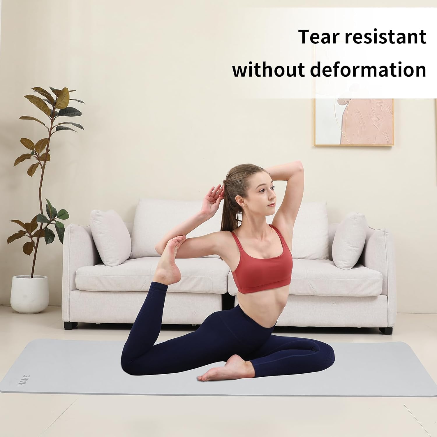 Non Slip Yoga Mat Thick POE Material High Rebound,Durable & Sweat Absorbent, for All Yoga Styles, Pilates & Home Floor Workouts with Carrying Strap