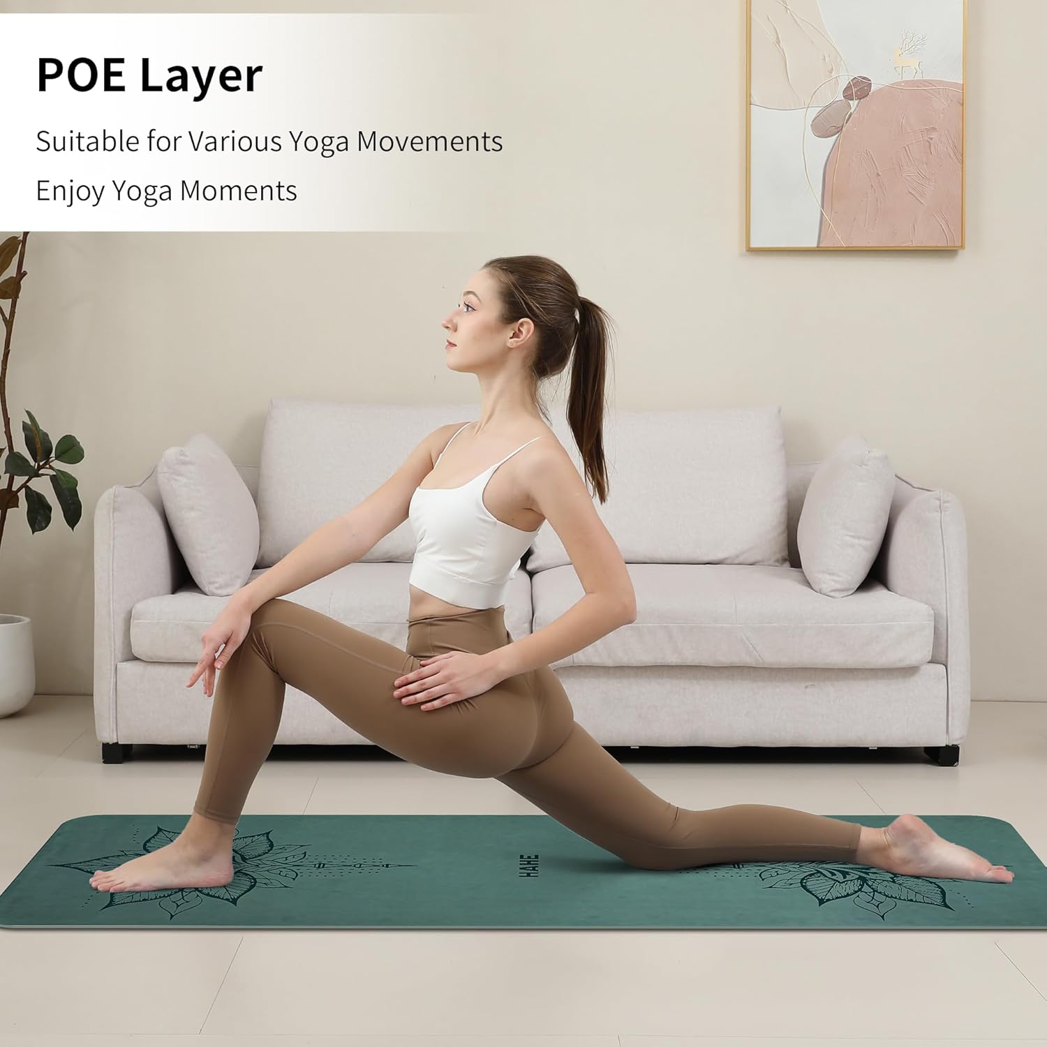 Yoga Mat ThickEco Friendly POE Non Slip Yoga Mat, High Rebound & Shock Absorption, Anti-Tear & Sweat-Resistant for Yoga, Fitness Workouts