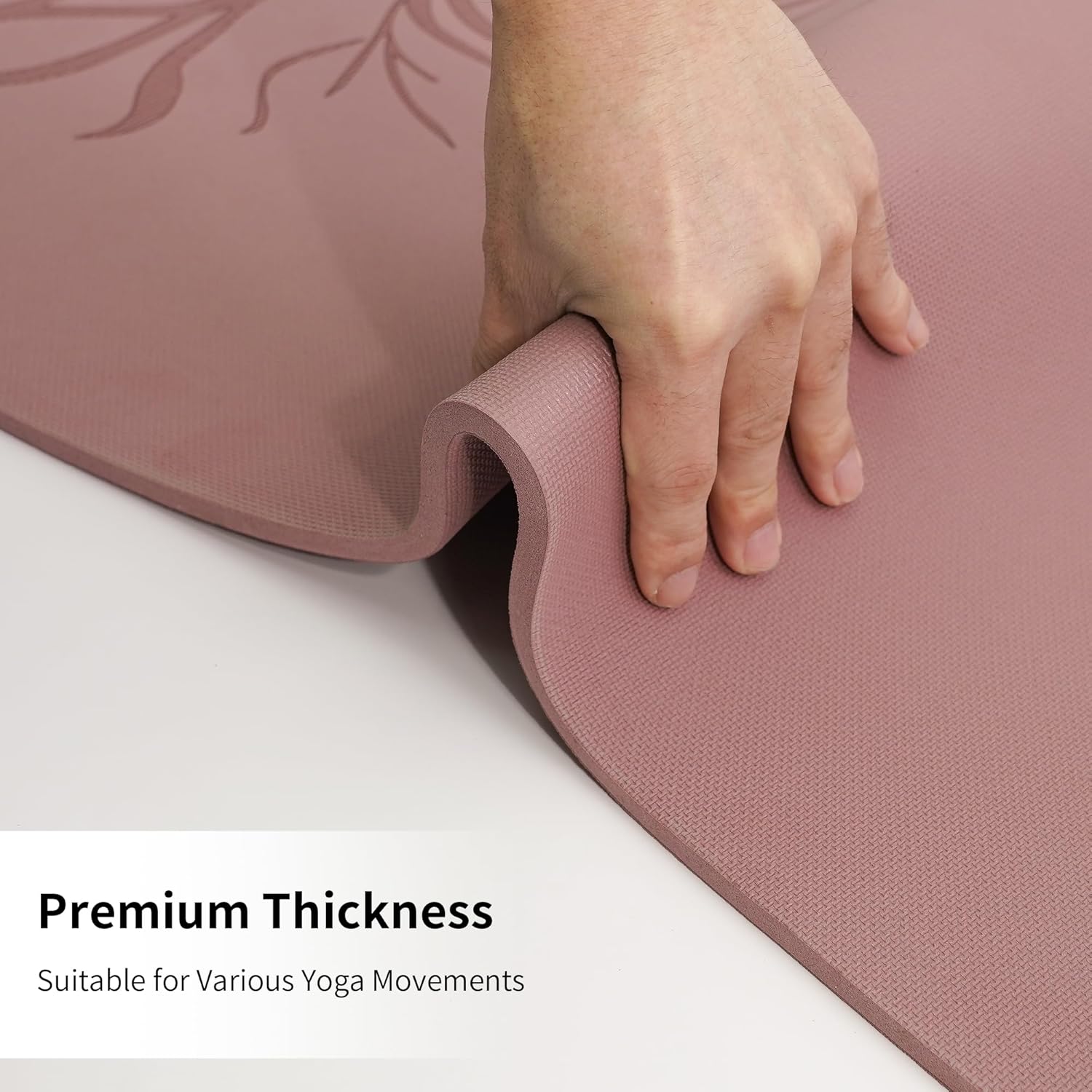 Yoga Mat POE Non Slip Yoga Mat,High Rebound Shock Absorption, Anti-Tear Sweat-Resistant for Yoga, Fitness, Home, Workouts, Large Pilates Mats with Carrying Strap