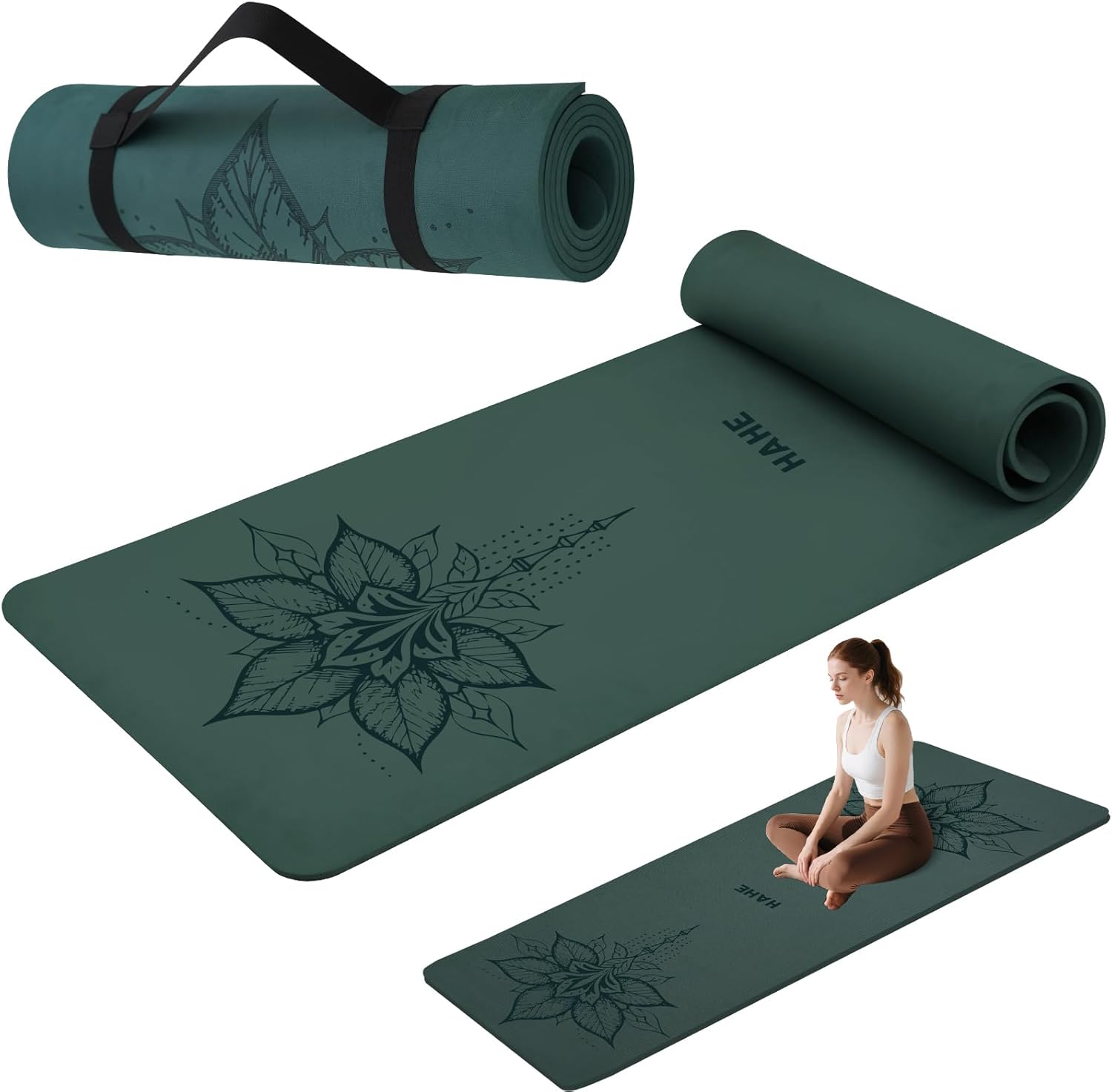 Yoga Mat ThickEco Friendly POE Non Slip Yoga Mat, High Rebound & Shock Absorption, Anti-Tear & Sweat-Resistant for Yoga, Fitness Workouts