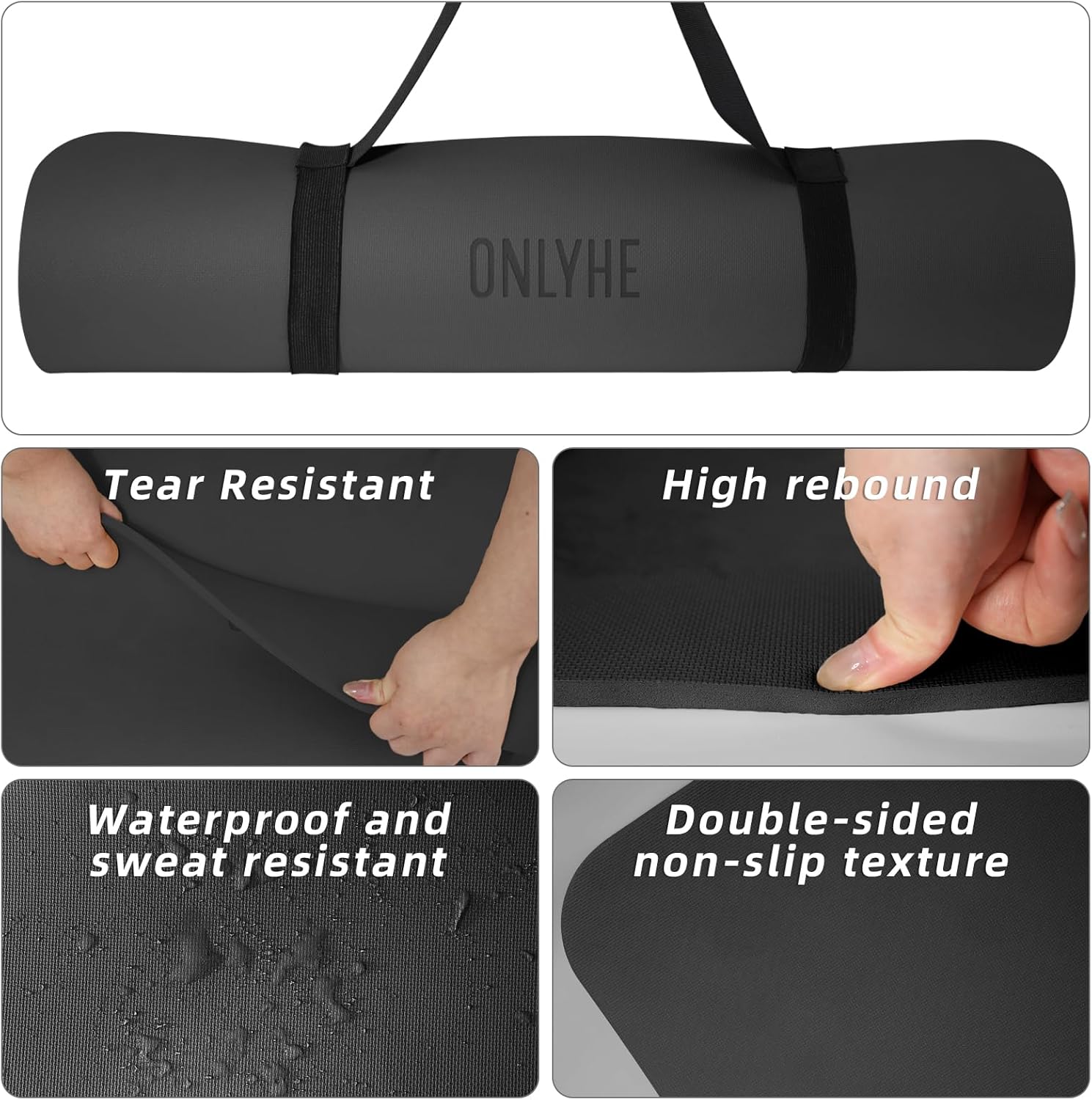 Extra Wide Yoga Mat 66cm & 8mm thick Exercise mat, Soft Lightweight POE Fitness Mat with strap, High Elasticity, Anti-fatigue for Women, Yoga, Camping, Travel, Gym & Outdoor | 72