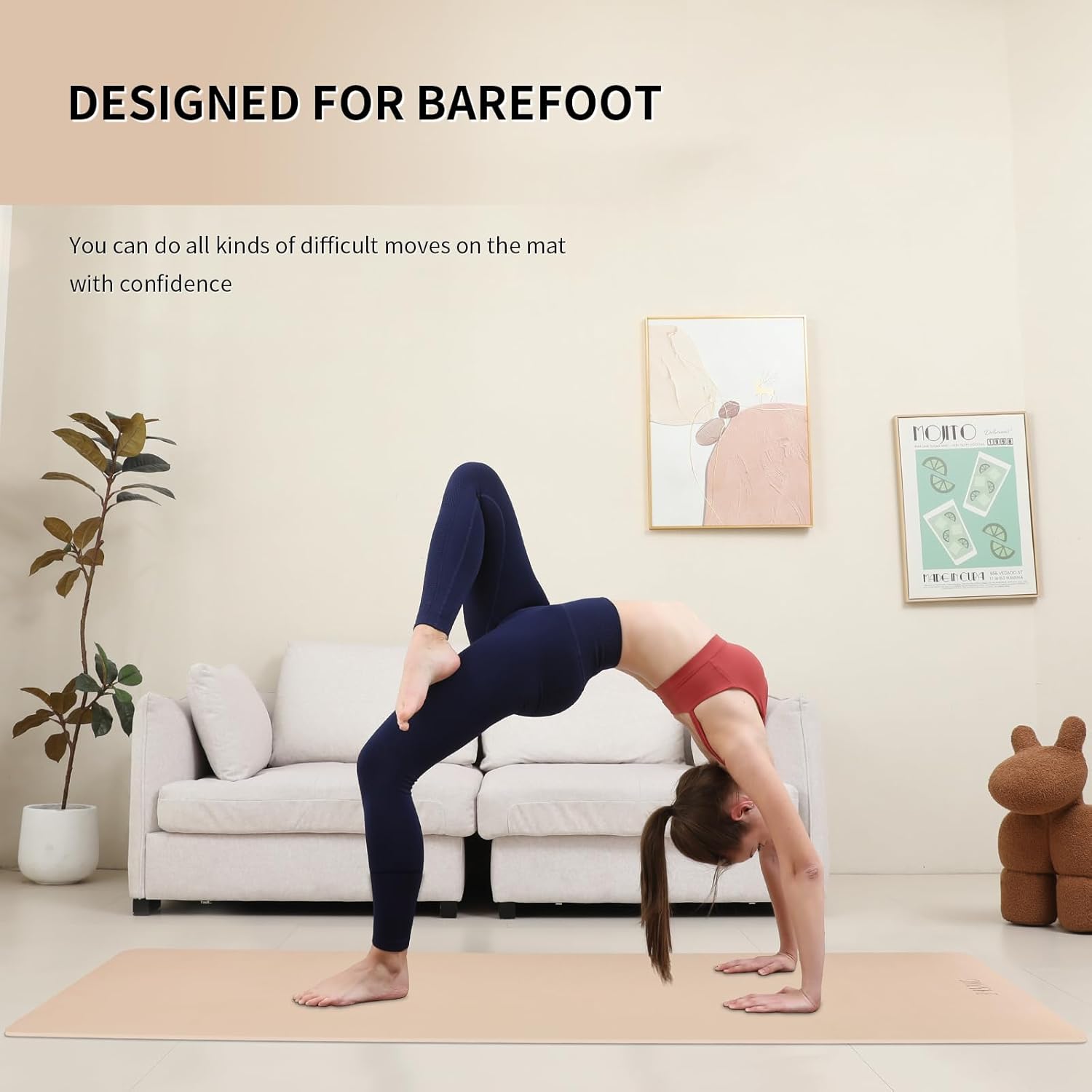 Extra Wide yoga mat 70cm Non Slip POE Exercise Mat