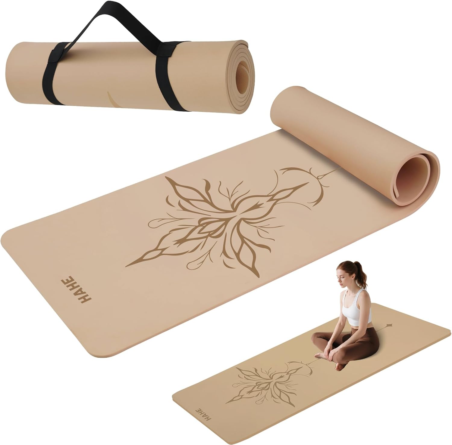 Yoga Mat ThickEco Friendly POE Non Slip Yoga Mat, High Rebound & Shock Absorption, Anti-Tear & Sweat-Resistant for Yoga, Fitness Workouts